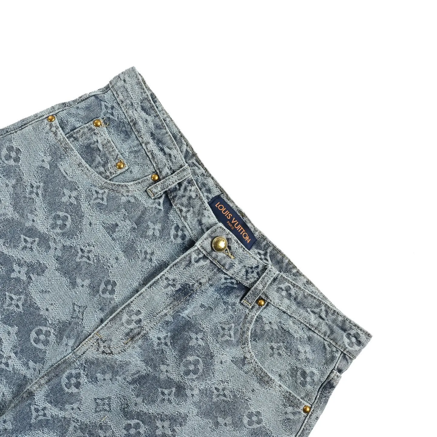 Louis Vuitton/Louis Vuitton cloud old flower jacquard suit denim shorts